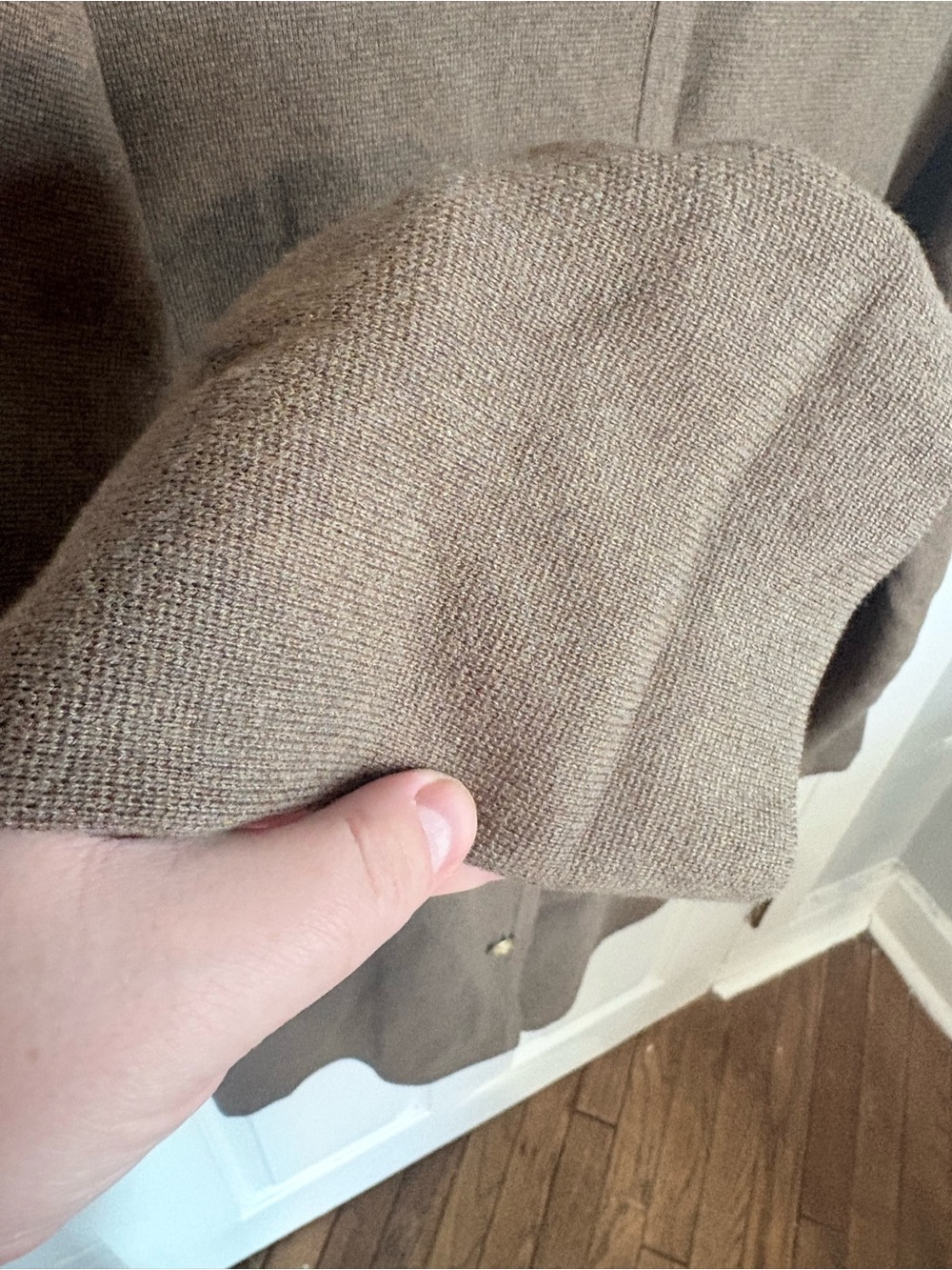 J.Crew | Long Giselle Sweater Blazer Gold Crest Buttons | L Mocha Brown - Picture 4 of 11